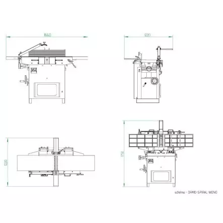 DR410-SPIRAL - Dégauchisseuse-Raboteuse 410 mm avec Arbre Hélicoïdal - 230V 3000W