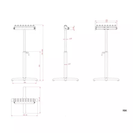Holzprofi - RBK Servante à rouleau et à billes (Hauteur : 1150 mm max)