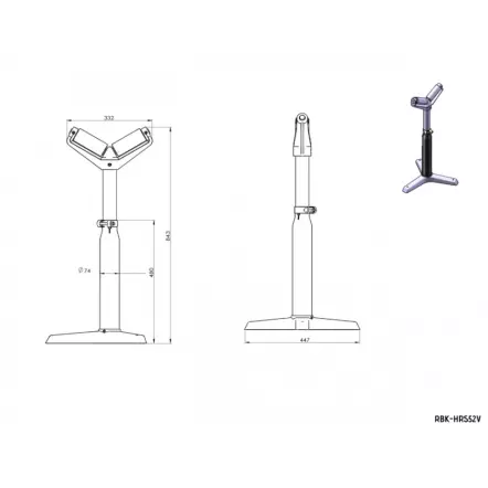 METALPROFI- RBK-HRS52V - Servante lourde en V (Hauteur max : 907mm)