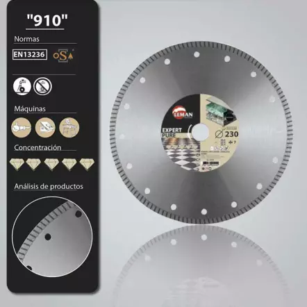 LEMAN - Disque Diamant Grès Cérame Ø 200 mm - alésage 25,4 mm