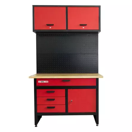 WHL1200 - Établi Métallique avec Armoire murale et panneau perforé