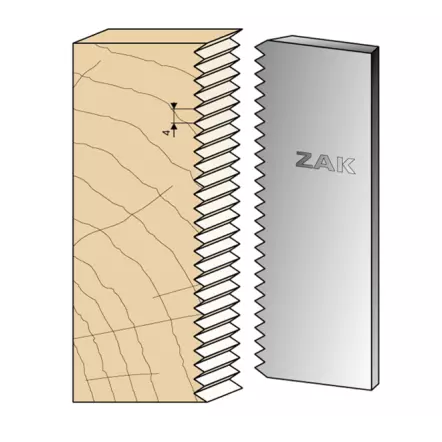 ZAK - Jeu de 2 Fers pour Porte-Outils hauteur 100 - Profil Assemblage denture 4 mm