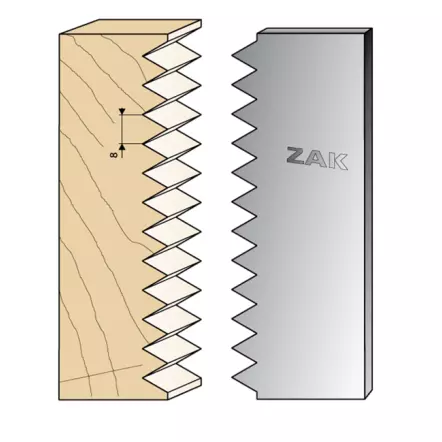 ZAK - Jeu de 2 Fers pour Porte-Outils hauteur 100 - Profil Assemblage denture 8 mm