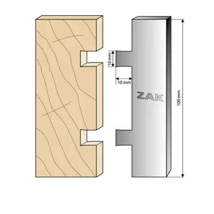 ZAK - Jeu de 2 Fers pour Porte-Outils hauteur 100 - Profil Assemblage Rainure 10 mm