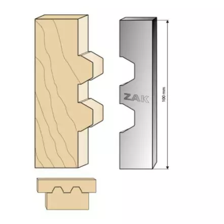 ZAK - Jeu de 2 Fers pour Porte-Outils hauteur 100 - Profil Assemblage Trapèze extérieur