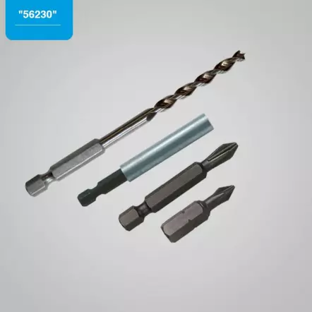 LEMAN - Coffret de 5 Forets Bois 1/4 et 24 Embouts + porte-embout (soit 30 pièces au total)