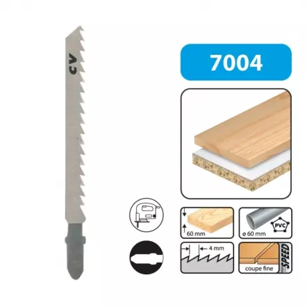 LEMAN - Lames de scie sauteuse (longueur : 75 mm / pas : 4 mm)