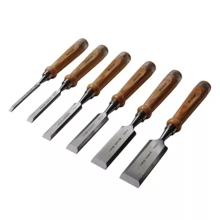 SES6TLG - Coffret de 6 Ciseaux à Bois HSS - Largeur 6 à 38 mm