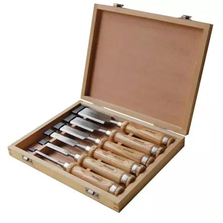 SES6TLG - Coffret de 6 Ciseaux à Bois HSS - Largeur 6 à 38 mm