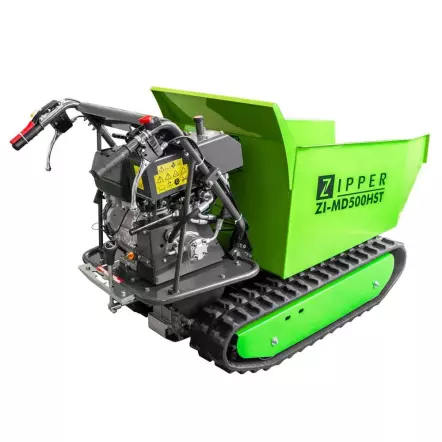 ZIPPER - ZI-MD500HST - Mini-Dumper Thermique à Chenilles avec Lame - Moteur 6800 W - 3 Vitesses