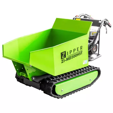 ZIPPER - ZI-MD500HST - Mini-Dumper Thermique à Chenilles avec Lame - Moteur 6800 W - 3 Vitesses