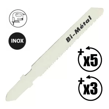 Lames de scie sauteuse INOX (longueur : 50 mm / pas : 1,2 mm)