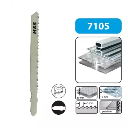 LEMAN - Lames de scie sauteuse (longueur : 75 mm / pas : 3 mm)