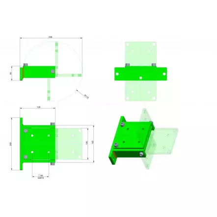 HOLZPROFI - ZU-KPLE - Fixation basculante pour Entraîneurs VSHP32L et VSHPM3