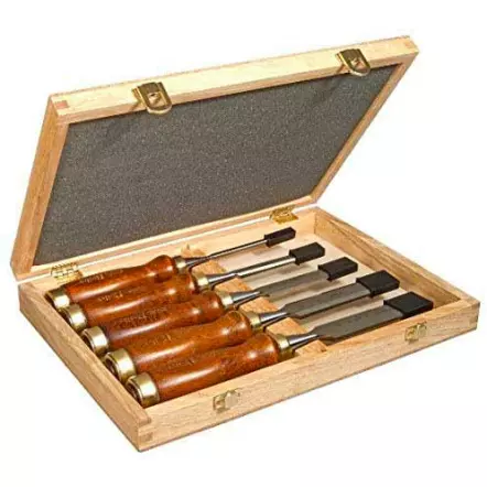 Coffret Ciseaux à bois 5 pièces 6mm, 10mm, 15mm, 20mm et 25mm