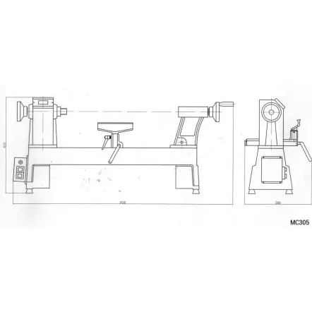 HOLZPROFI - MC305 Tour à bois d'Etabli 230V 375W - Entre-pointes 406 mm