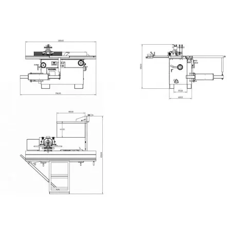 TS315I - Combiné Toupie-Scie avec Chariot Alu Ras de Lame 2000 x 270 mm - 3000 W - 230V