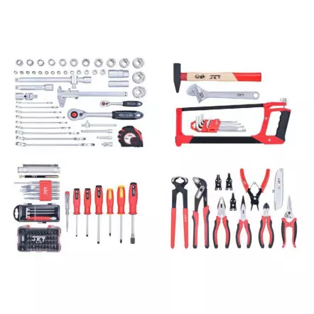 JET - Y-136C - Caisse de 136 Outils de Bricolage - 510 x 200 x 430 mm