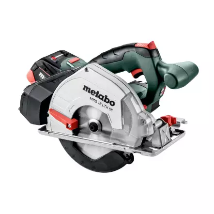METABO - MKS 18 LTX 58 - Scie Circulaire Portative à Métaux sans fil - Profondeur de coupe 58 mm - 2 x 5,5 Ah