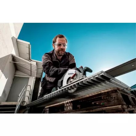 METABO - MKS 18 LTX 58 - Scie Circulaire Portative à Métaux sans fil - Profondeur de coupe 58 mm - 2 x 5,5 Ah