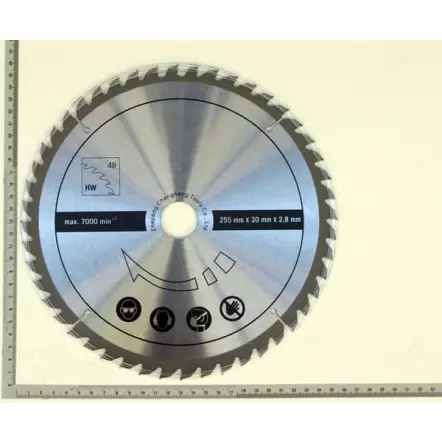 SCHEPPACH - Lame multi-fonctions HW ø255 x 30 mm 48 dents pour bois, stratifiés, plastiques et métaux non-ferreux