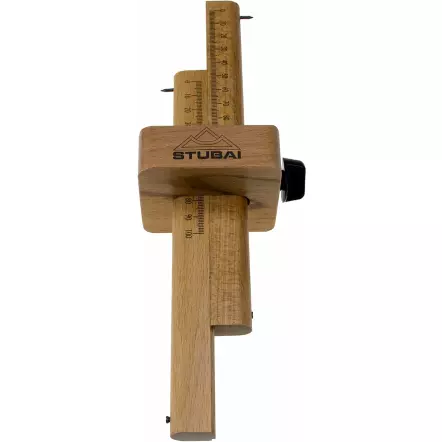 STUBAI - Trusquin double 220 mm en Bois avec graduation 150 mm