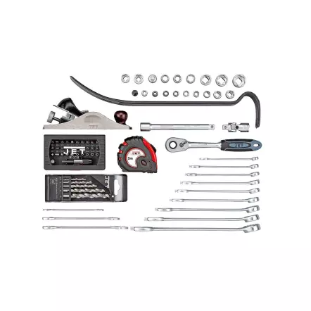 JET - Y-118WB - Coffret de 118 Outils Spéciaux pour le Bois-Menuiserie (Rabot, clés, mèches, scie, équerre, niveau, pinces etc.)