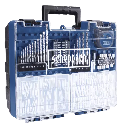 SCHEPPACH - DTB-20ProS2 Perceuse à percussion sans fil, avec chargeur, batterie et kit de 206 accessoires