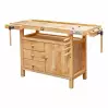 HOLZMANN - WB138C - Établi en bois massif longueur de 1380 mm avec 3 tiroirs - 1
