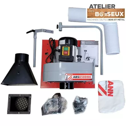 ABS850DBK - Aspirateur pour Tour à Bois 850 m3/heure - 56 Litres - 230 V