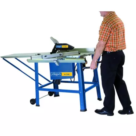 SCHEPPACH - TS310 Scie circulaire - 230V 2200 W - avec chariot, rallonges AR et 2 lames Ø 315mm 24 et 48 dents (coupe max. 83 mm)