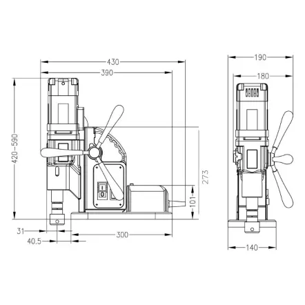 TOOL FRANCE - TFC-50S Perceuse de forage magnétique à ventouse 230V 1300W fraisage ø10-55 mm