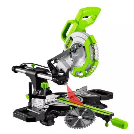 ZIPPER - ZI-KGS210DS - Scie à Onglet radiale pour bois et métal hauteur de coupe 65 mm - Puissance 1700 W