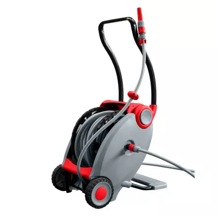 HOLZMANN - WSR40PRO Enrouleur automatique de tuyau + 40 M de tuyau PVC et chariot dévidoir