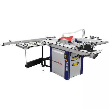 CORMAK - PS12-1600 - Scie circulaire à Format chariot 1600 mm - 400V / 3800 W