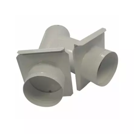 HOLZPROFI - Tuyau de bifurcation avec tirette d’obturation Ø départ 150 mm / Ø sortie 150/120 mm