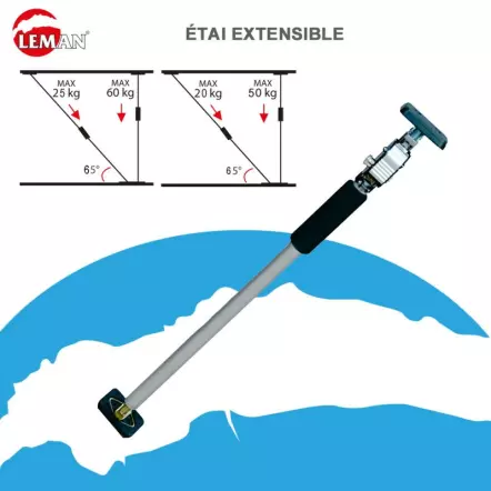 LEMAN - Etai extensible avec patins en caoutchouc antidérapant (différentes dimensions)