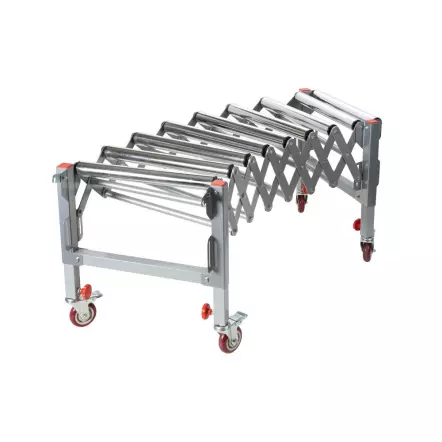HOLZMANN - RB9A - Convoyeur à rouleaux extensible 500 à 1400 mm - Largeur 500 mm - Charge 130 Kg