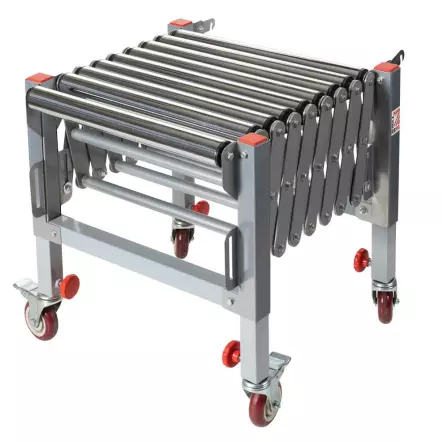 HOLZMANN - RB9A - Convoyeur à rouleaux extensible 500 à 1400 mm - Largeur 500 mm - Charge 130 Kg