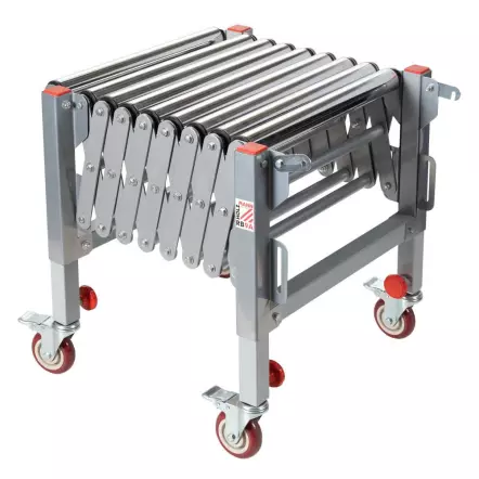 HOLZMANN - RB9A - Convoyeur à rouleaux extensible 500 à 1400 mm - Largeur 500 mm - Charge 130 Kg