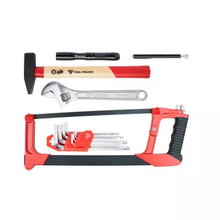 TOOL FRANCE - TFCO-136P Coffret en aluminium de 136 outils de qualité pour le bricolage