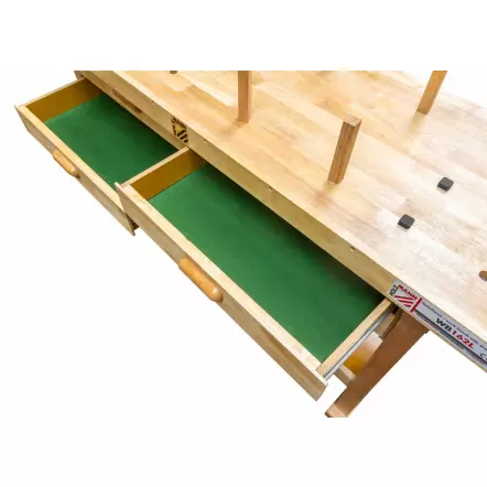 WB162L - Établi Bois massif - 1640 mm - 4 Tiroirs - Charge 150 Kg