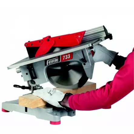 FEMI - 733 Scie à onglet bois avec table supérieure 230V 1300W ø254mm