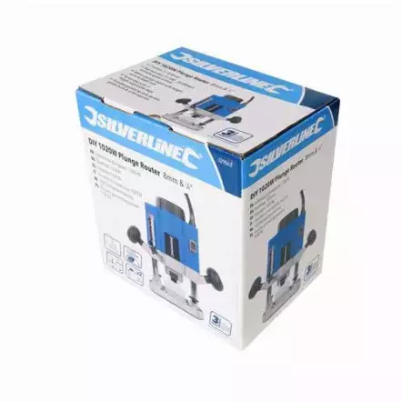 SILVERLINE - Défonceuse plongeante 1020 W - 230V - Avec 2 Pinces de serrage