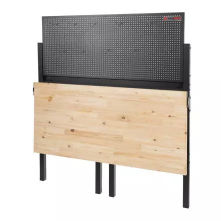 WB142FOLD Etabli métallique de travail pliable avec plateau en bois sapin 1197 x 600 mm