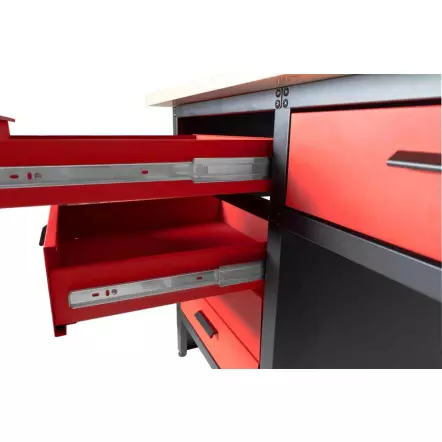 WT1700 Etabli métallique de travail 1700 mm avec rangements 6 tiroirs et 1 armoire