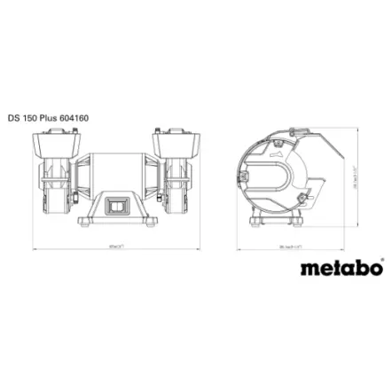 METABO - DS 150 Plus Touret à meuler 400W - Meules corindon 150x20x20mm