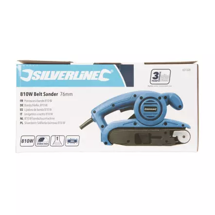 SILVERLINE - Ponceuse à bande portative - 810 W - Bande 533 x 76 mm