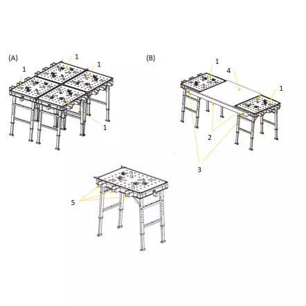 FLEX01 Table de travail pliable pour atelier 845 x 600 mm - Charge maxi. 454 kg
