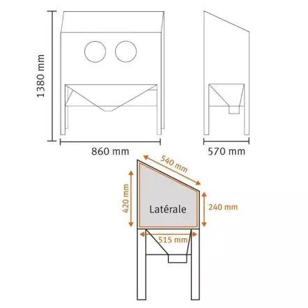 UNICRAFT - SSK 2 - Cabine de Sablage d'atelier - 350 Litres / min - Volume cabine 220 Litres